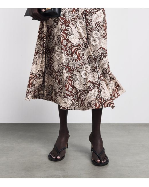 ME+EM Natural Jersey Botanical Print Midi Dress