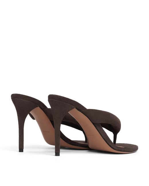 Alaïa Brown Suede Thong Mules 90