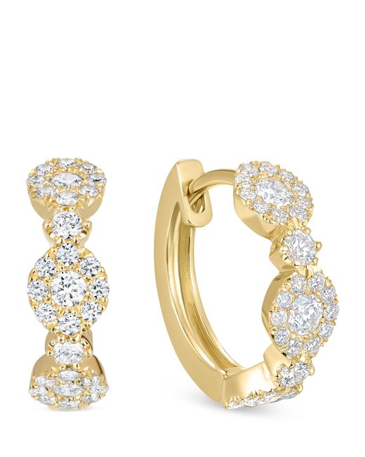 David Morris Metallic And Diamond Triolette Oval Hoop Earrings