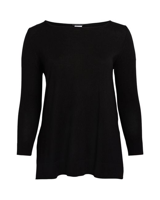 Marina Rinaldi Black Boat-neck Sweater