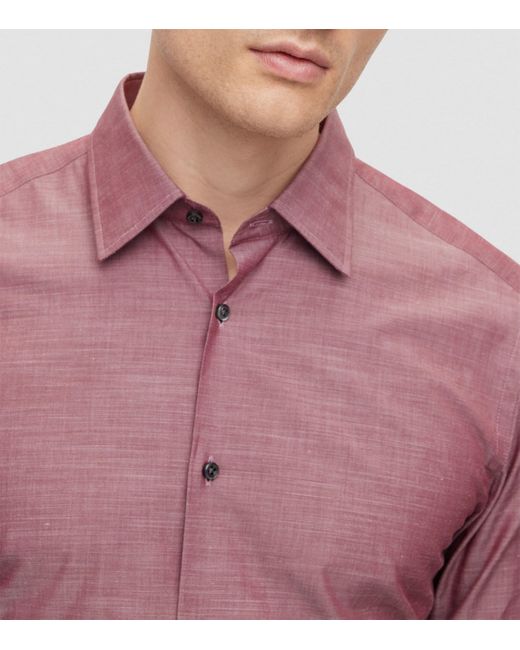 Boss Purple Organic Cotton Shirt for men