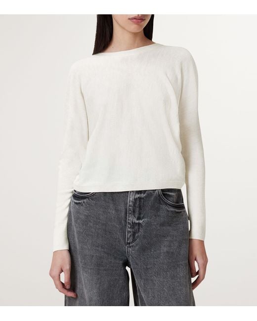 AllSaints White Wool Julieana Wrap Sweater