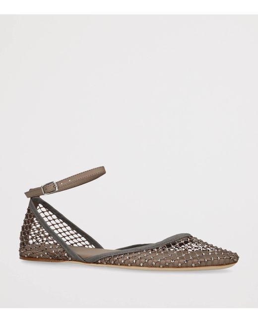 Christopher Esber Brown Mesh Minette Ballet Flats