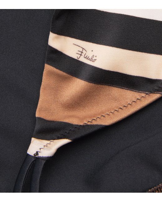 Emilio Pucci Black Marmo Print Bikini Bottoms