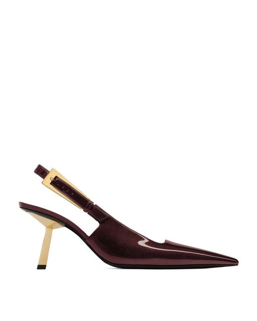 Saint Laurent Red Patent Leather Lee Slingback Pumps 75