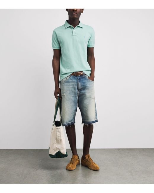 Polo Ralph Lauren Green Cotton Mesh Custom-Fit Polo Shirt for men