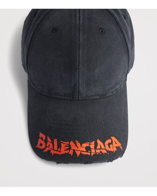 Balenciaga Gray Cotton Logo Cap for men