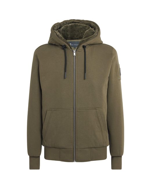 Moose Knuckles Green Padded Bunny Zip-Up Hoodie for men