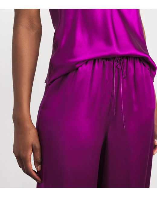Olivia Von Halle Purple Silk Bliss Pyjama Set