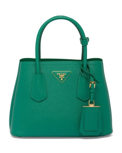 Prada Green Saffiano Leather Top-Handle Bag