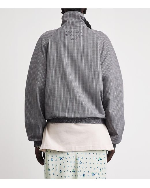 Acne Gray Check Tailored Bomber Jacket