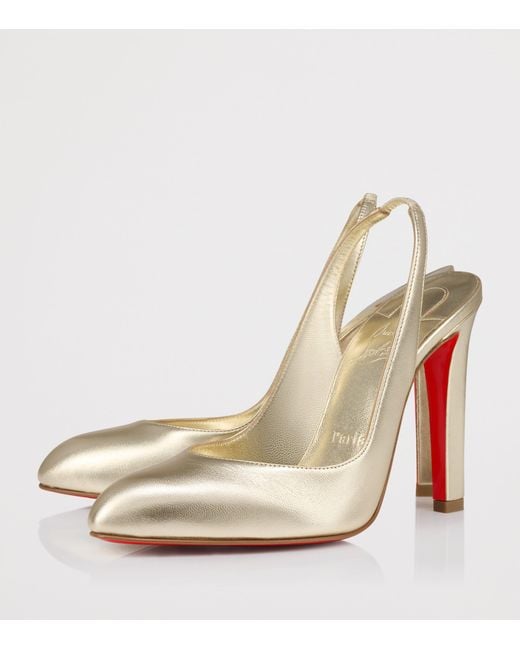Christian Louboutin Metallic Fannylove Sling Nappa Leather Slingback Pumps 100