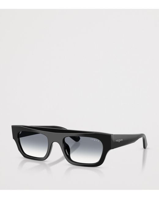 Vogue Black Rectangular Sunglasses