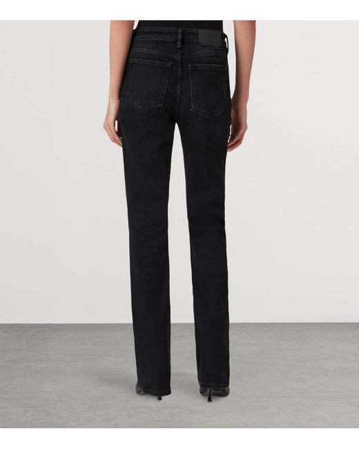 AllSaints Black Haldan High-Rise Bootcut Jeans