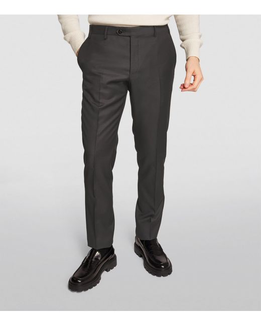 Corneliani Gray Virgin Wool Slim Tailored Trousers for men