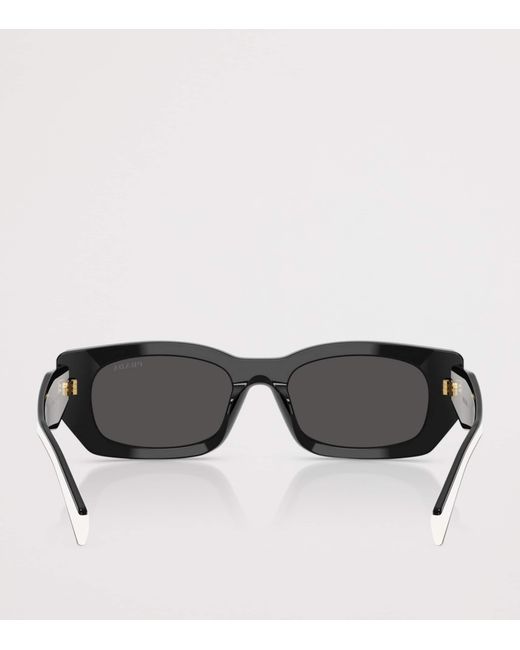 Prada Black Acetate Rectangular Sunglasses