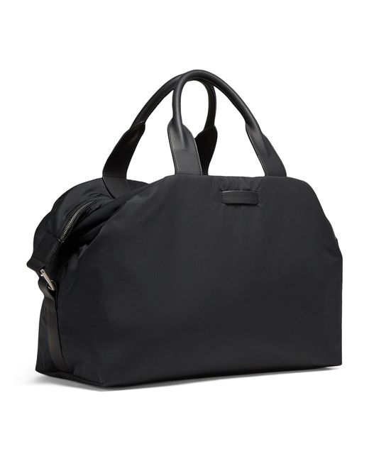 Zegna Black Leather-trim Technical Fabric Holdall for men