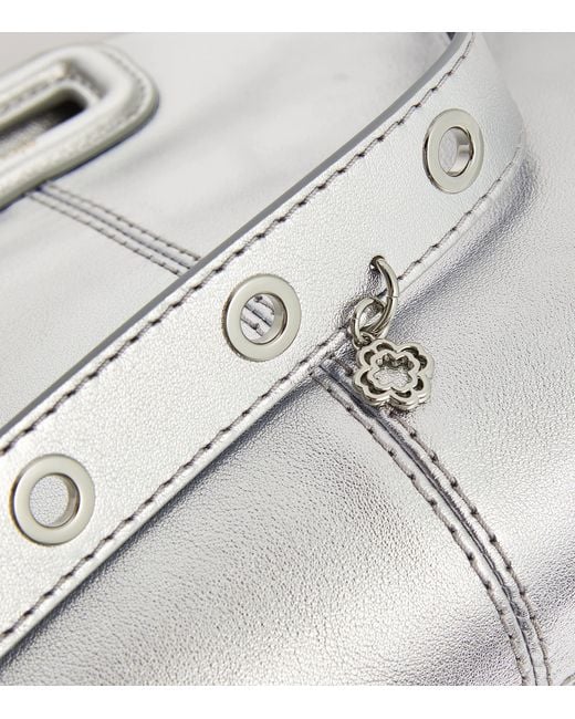 Maje White Mini Leather Miss M Shoulder Bag
