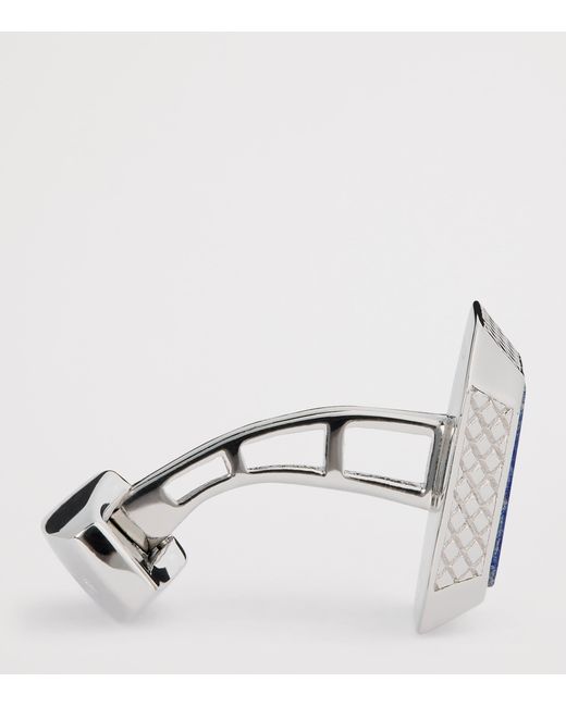 Tateossian White Sterling And Lapis Cufflinks for men