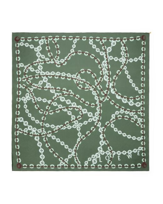 Loewe Green Silk Donut Chain Scarf