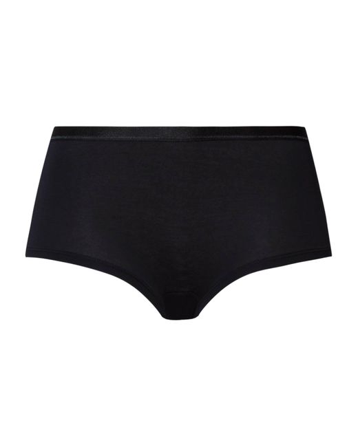 Hanro Black Stretch-Cotton Sensation Boyleg Briefs