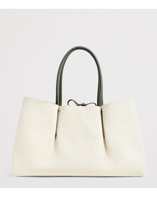 Bottega Veneta Green Leather Pinacoteca Tote Bag