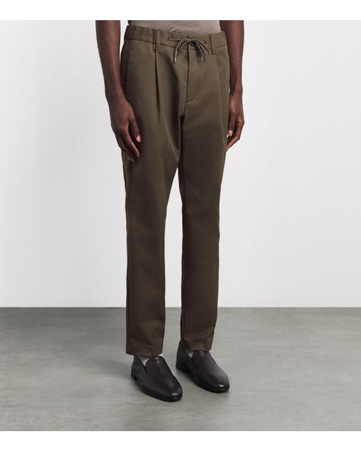 Herno Brown Technical Drawstring Trousers for men