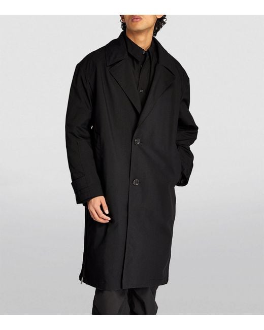 Juun.J Black Single-breasted Overcoat for men