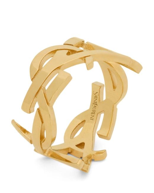 Saint Laurent Metallic Cassandre Scarf Ring