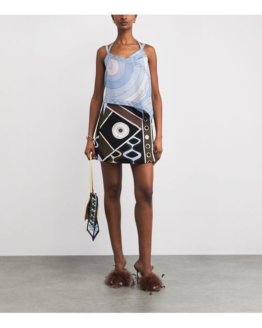 Emilio Pucci Blue Silk Iride Top