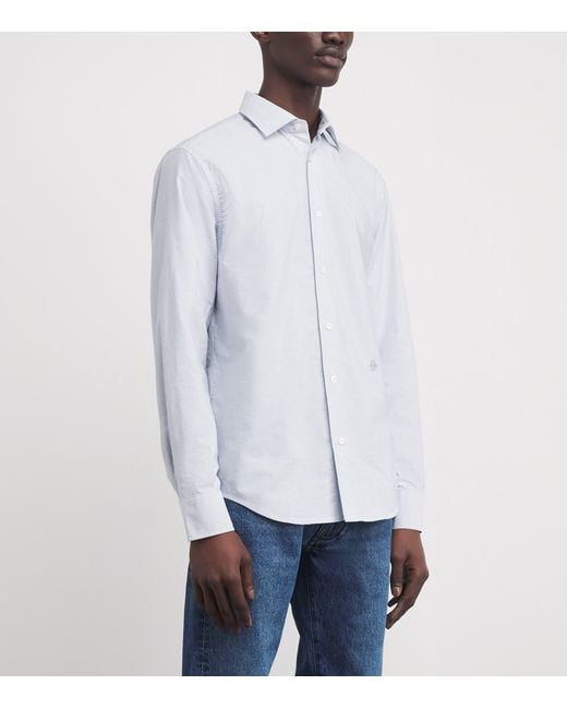 Jacob Cohen Blue Cotton Stripe Monogram Shirt for men