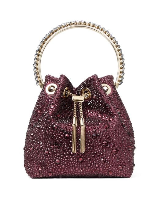 Jimmy Choo Red Embellished Bon Bon Top-Handle Bag
