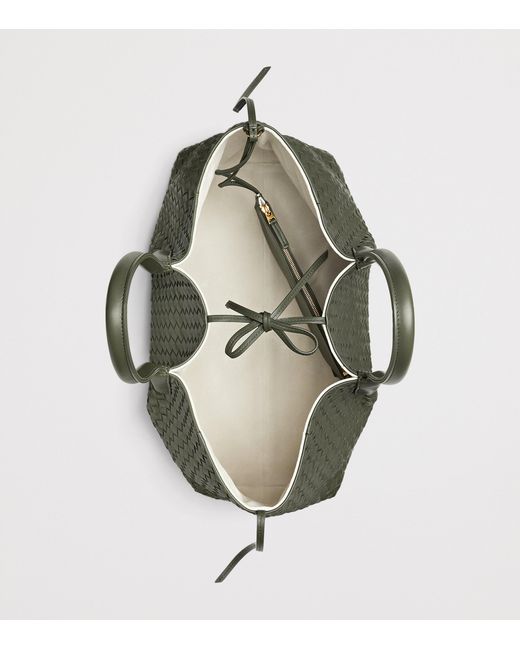 Bottega Veneta Green Leather Pinacoteca Tote Bag