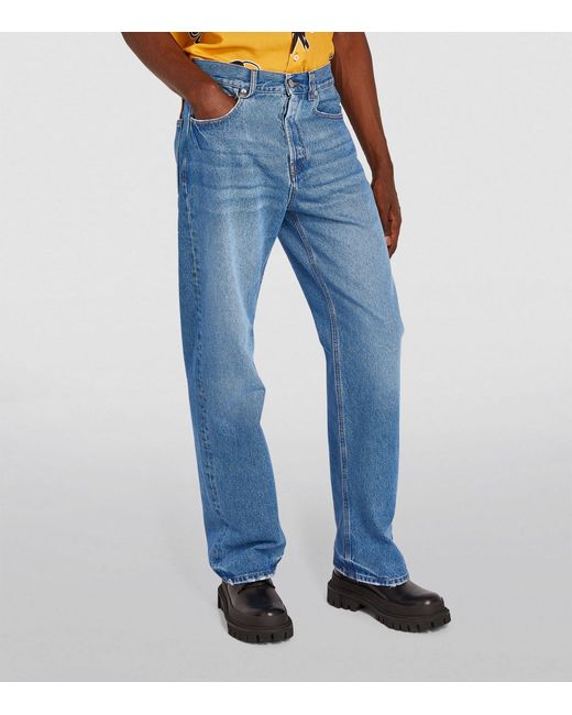 Jacquemus Blue Cotton Straight Jeans for men