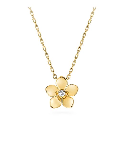 Graff Metallic And Diamond Mini Wild Flower Pendant Necklace