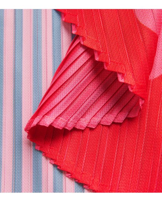 Pleats Please Issey Miyake Vege Mix 1 Top in Red | Lyst