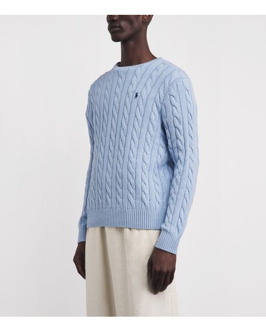 Polo Ralph Lauren Blue Cotton Cable-Knit Sweater for men