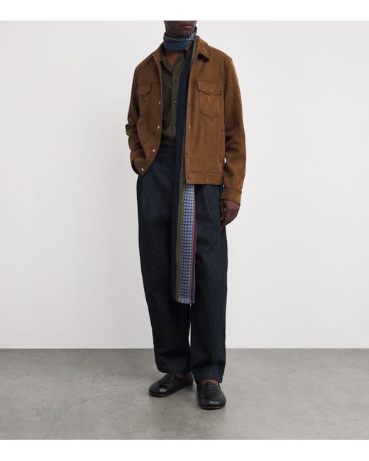 Paul Smith Blue Wool-Silk Artist Stripe Scarf for men