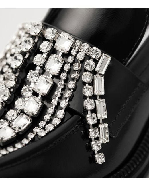 Jimmy Choo Black Tylor 60 Leather Heeled Loafers