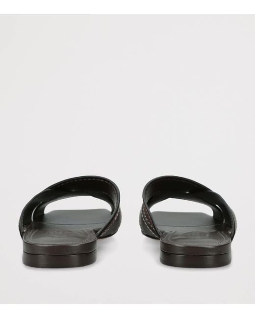 Tod's Brown Leather T-Strap Sandals