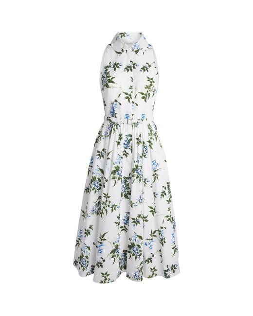 Emilia Wickstead White Organic Cotton Norika Midi Dress
