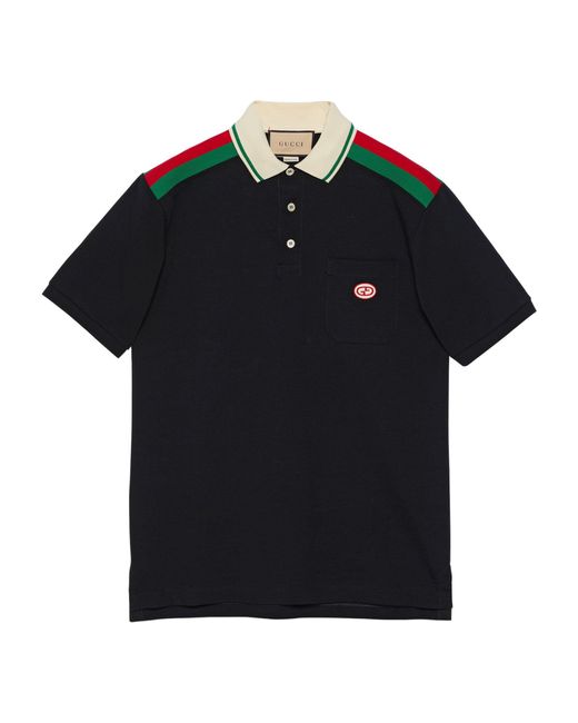 Mens black top gucci polo