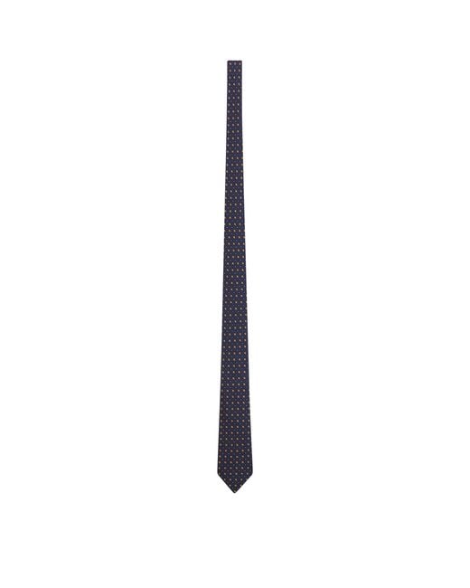 Saint Laurent White Silk Geometric-Pattern Tie for men