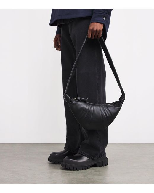 Lemaire Black Small Nappa Leather Croissant Cross-Body Bag