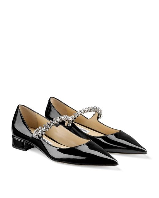 Jimmy Choo Black Bing 25 Patent Leather Ballet Flats