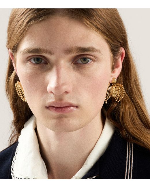 Miu Miu Metallic Shell Earrings