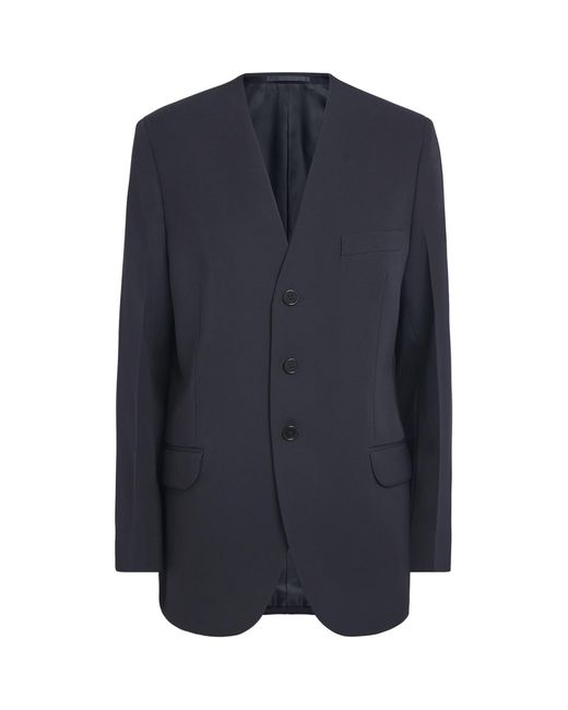Jil Sander Blue Wool Gabardine Blazer