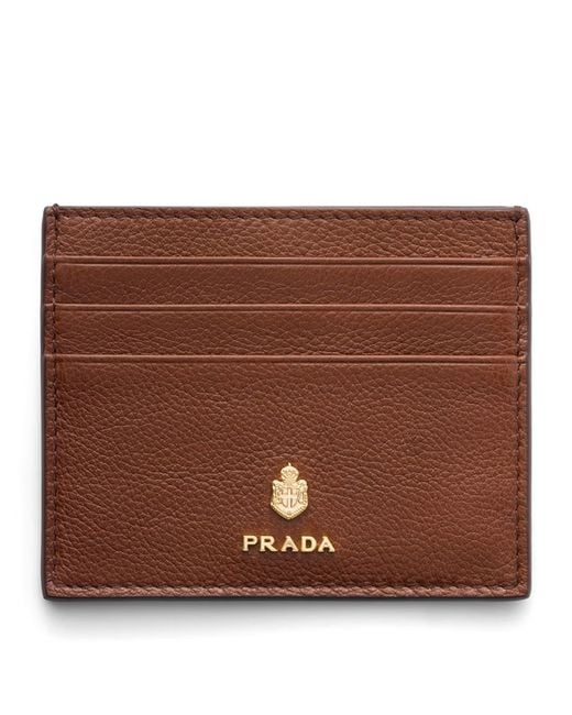 Prada Brown Leather Card Holder