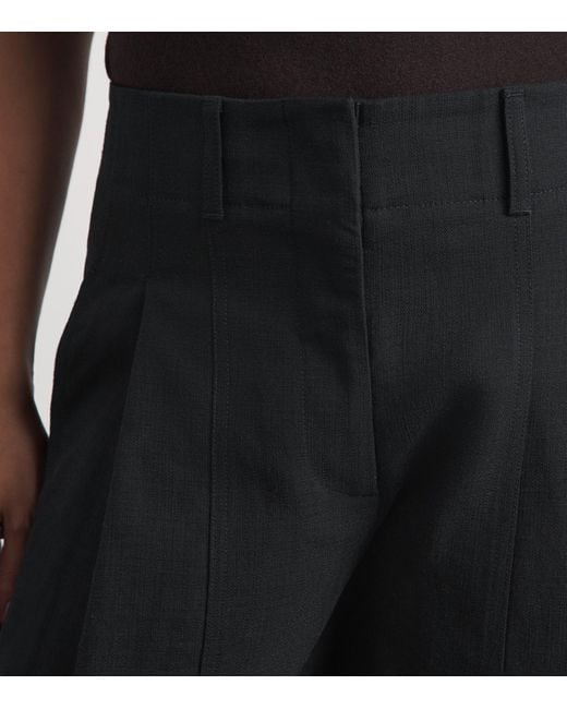ME+EM Black Pleated Barrel Trousers