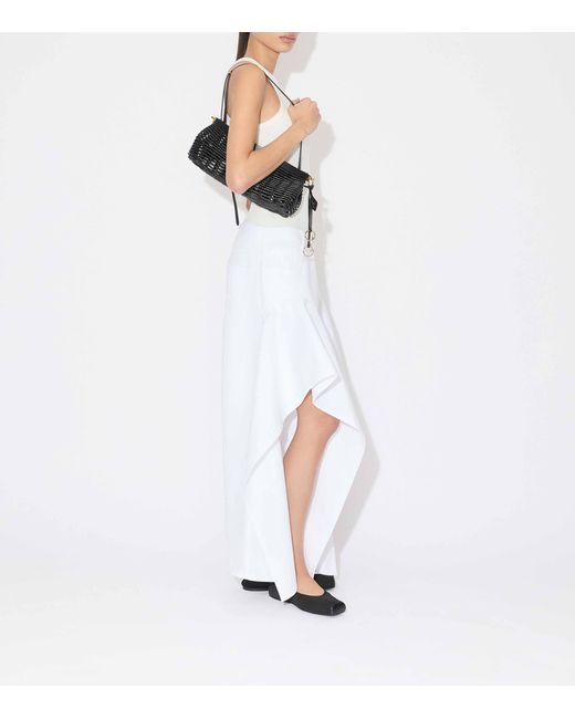 Alaïa White Ruffled Split Jeans